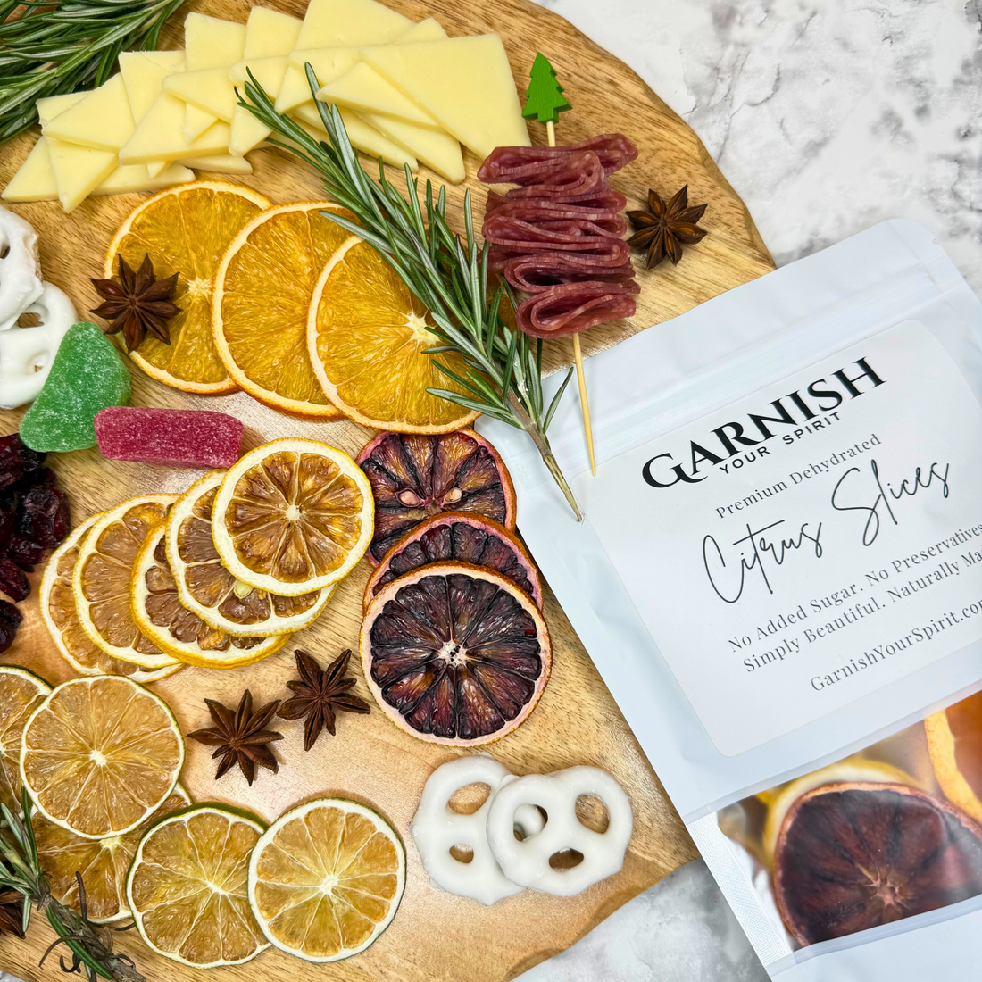 Garnish your Spirit with dehydrated citrus