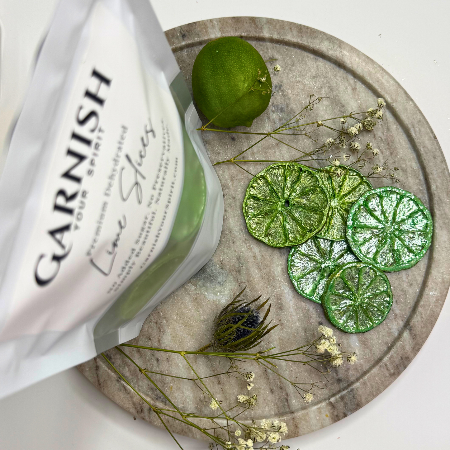 Sparkle Green Luster Dust Dried Decorative Lime Garnish