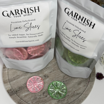 Wicked Inspired Pink and Green Luster Dust Dried Lime Garnish Set 2 Pack