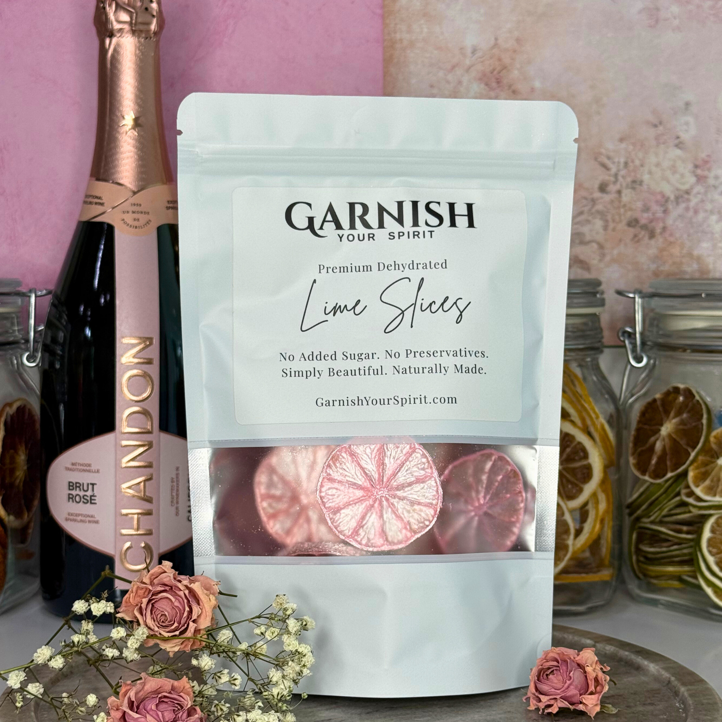 Sparkle Pink Luster Dust Dried Decorative Lime Garnish