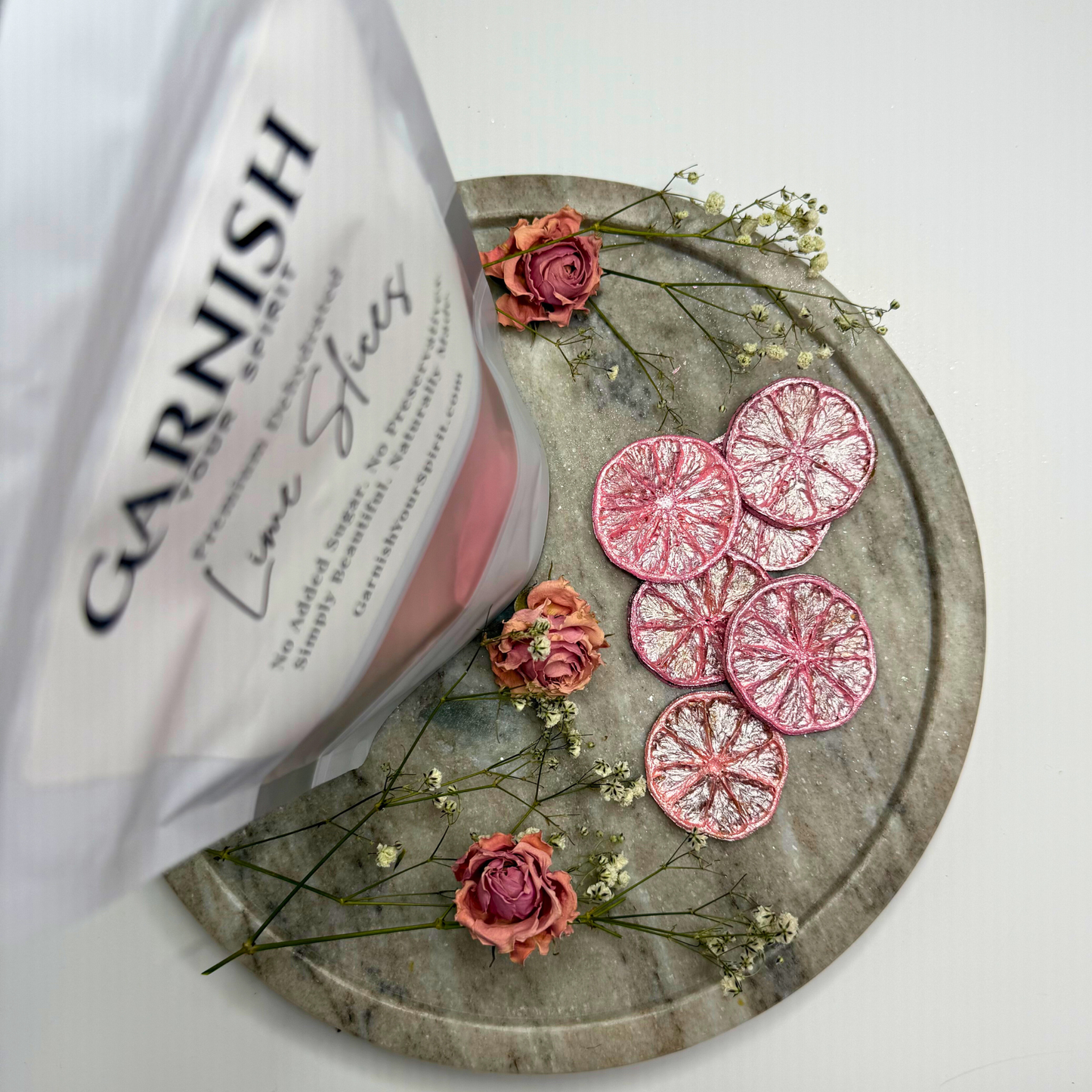 Sparkle Pink Luster Dust Dried Decorative Lime Garnish