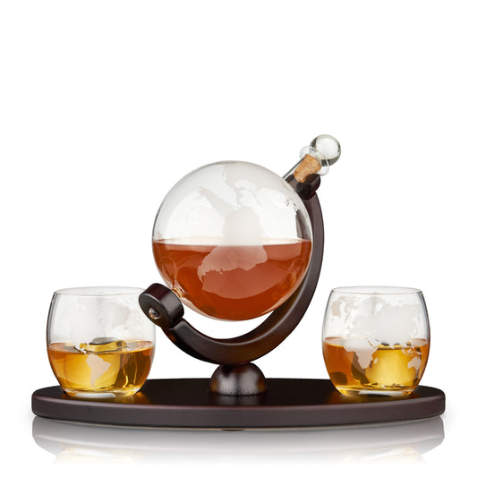 Globe Decanter and Whiskey Tumbler Set