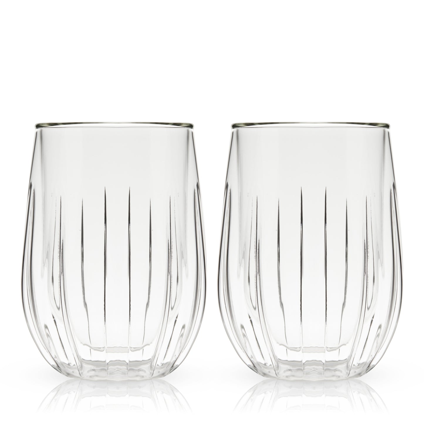 Double-Walled Stemless Wine Glasses Set of 2