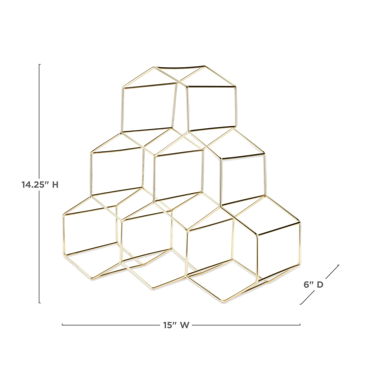 Geo Countertop Wine Rack in Gold